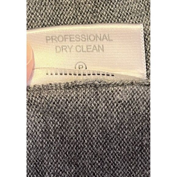 Tory Burch Merino Wool Sweater Size Medium Heather Gray Removable Silk Ruffles - Picture 5 of 5